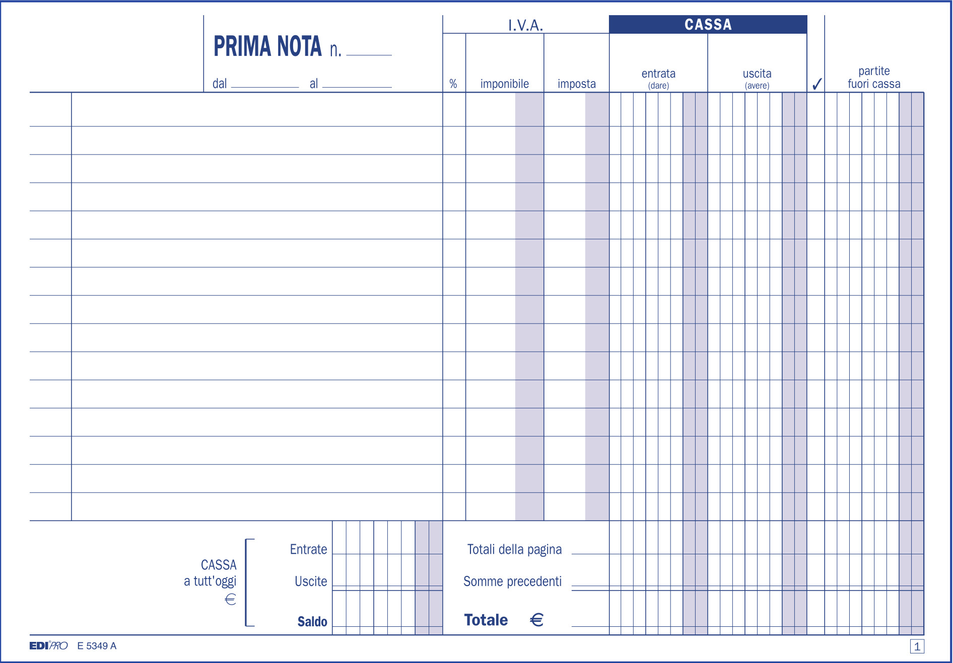 Augusto Berni SPA - PRIMA NOTA CASSA E 5349 A